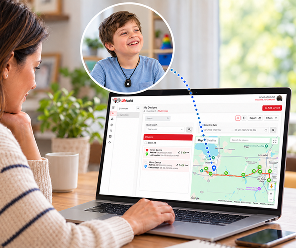 Mom Monitoring LifeAssist Dashboard