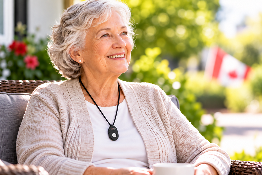 Sunlit Senior on the Canadian Patio